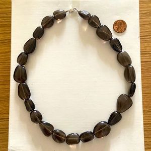 Genuine smoky topaz necklace